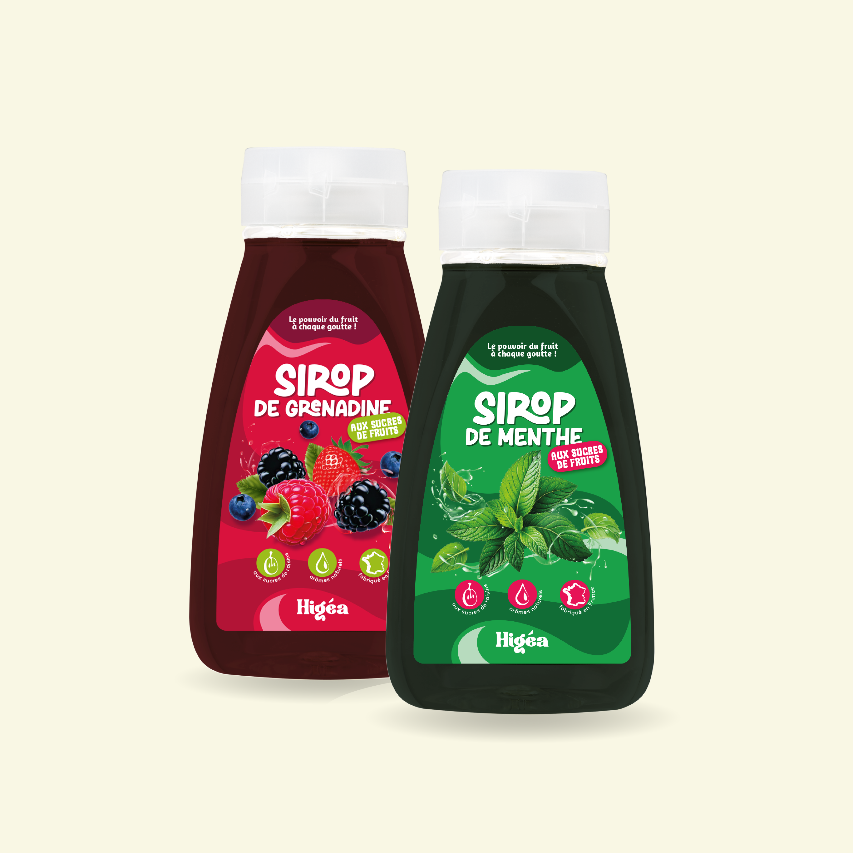 Duo de sirops menthe-grenadine